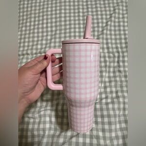 Pink Gingham Hydrojug 32 oz cup